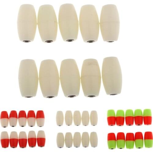 10pcs High Sensitivity Plastic Fishing Floats Luminous Bobbers with Smooth Ring for Sea Rock Fishing Dropshipping