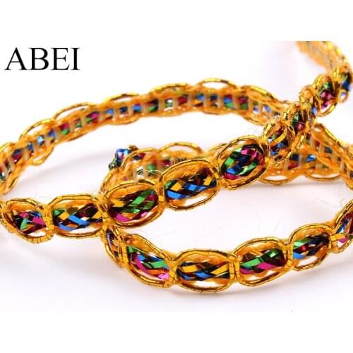 100Yards Colorful Eight Character Lace Silver Ribbon Performance Costume Weaving Lace COSPLAY Stage Dance Clothing Accessories