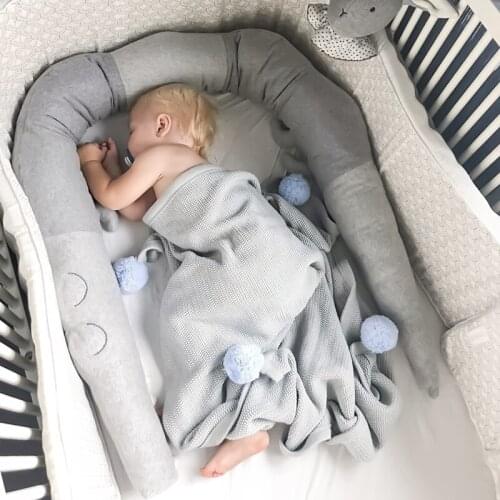 185cm Newborn Baby Bed Bumper Children Crocodile Pillow Bumper Infant Crib Fence Cotton Cushion Kids Room Bedding Decoration