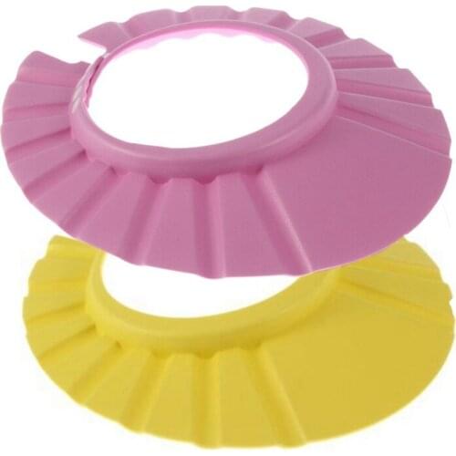 2PCS Adjustable Soft Baby Kids child Children Shampoo Bath Shower wash hair Waterproof Eye Shield Cap Hat Shield sun cap Tub Bat