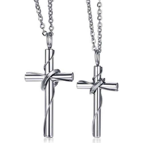 2021 Fashion Stainless Steel Christian Cross Ward Off Evil Spirits Accessory Personalized Pendant Necklace Suitable For Couples