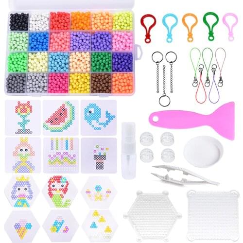 3600Pcs Water hama Beads set 24Colors Water Beads Kit Water Spray Beads Kit Ball Games 3D Handmade DIY Toys for Children