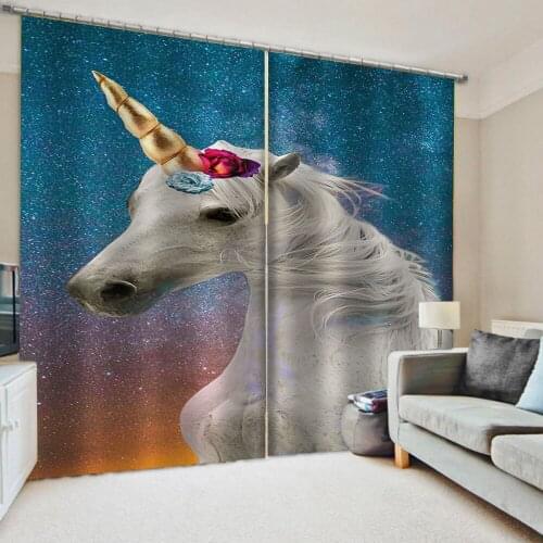 3D Window Curtains For Living Room Bedroom Customized size horse curtains