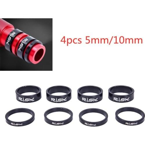 5/10mm Bike Bicycle Fork Washer Stem Headset Spacers Raise Handlebar Ring Cycling Accessories Adjustment Aluminum Alloy 4pcs
