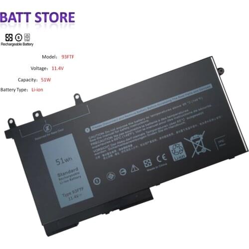 93FTF(51WH 11.4V) Laptop Battery Compatible with DELL Latitude 15 3520 3530 E5280 E5480 E5580 E5490 E5590 E5480 E5290 FNotebook
