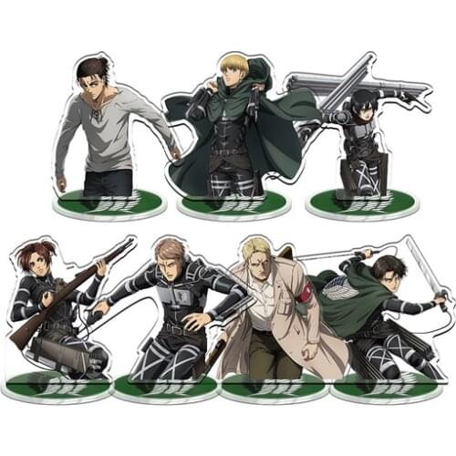Anime Attack on Titan Mikasa Ackerm Eren Jäger Ymir Sasha Blaus Display Tabletop Decor Cosplay Acrylic Stand Figure Model Plate