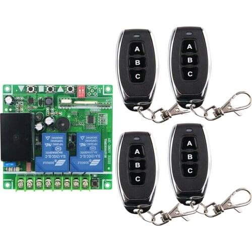 Garage door/motor/projection screen/blinds AC 220 V 240 V 250V 380V 2 CH RF Wireless Remote Control 1 recaiver+4 transmitter