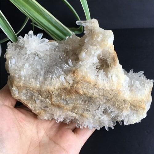 Big Size Clear Natural White Quartz Crystal Cluster Specimen Reiki Energy Stone Healing