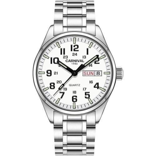 Reloj hombre Fashion Luminous Watches for men Luxury Brand CARNIVAL Business Mens Watch Japan Quartz Movement Relogio masculino