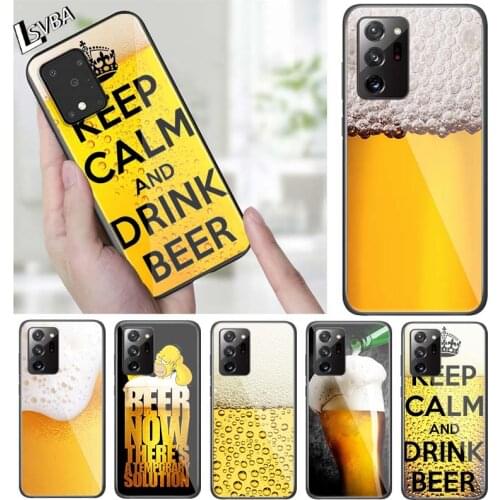 Beers Summer Bubble for Samsung Note 20 S20 FE Lite Ultra Plus A91 A71 A51 A41 A31 A21 A21S A11 A01 Black Phone Case