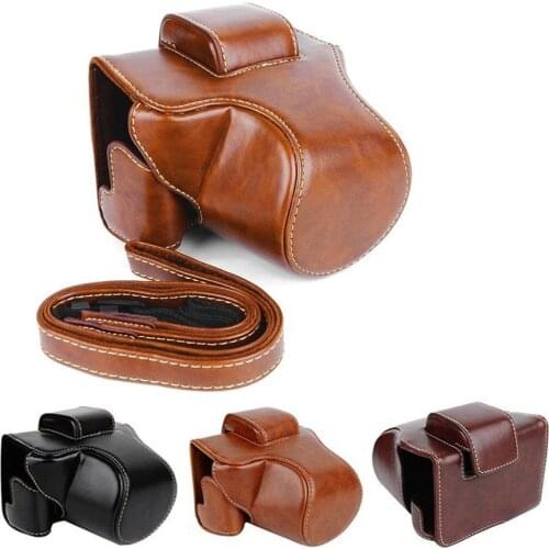 Black/Brown/Coffe Digital Camera Bag Case Leather Case Cover For Canon EOS M5 With 15-45mm Lens