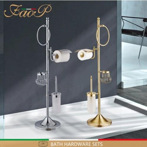 FAOP bathroom Toilet Brush Holders Gold Antique brass Towel Ring Roll Paper Hanger Paper Holders Bath towel Bath Hardware Sets