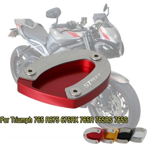For Street Triple R675 675 675RX 765R 765S 765R 765RS Kickstand Sidestand Stand Extension Enlarger Pad R 675 RX 765 S RS