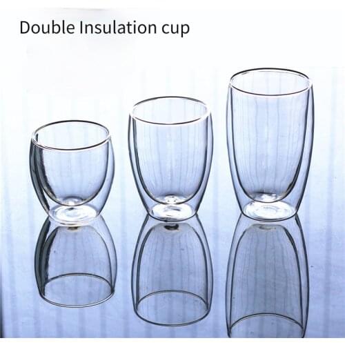 Double-layer Heat-resistant Glass Simple Egg-shaped Water Cup Thickened Hot and Cold Resistant Coffee Beverage Juice Coffee Cup