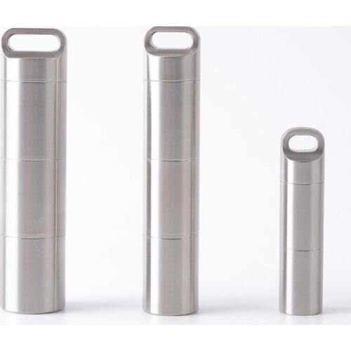 Waterproof 304 Stainless Medicine Bottle Independent Sealed Bottle Multi Combination Pill Storage Pocket Tank Outdoor tools
