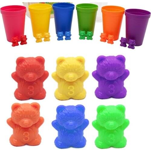 Early Education Toy Rainbow Weight Counting Bear Color Classification Kids Gift
