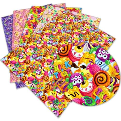 New Cindy Pattern Printed Faux Leather Printed A4 22x30cm for DIY Hair Bow Bags Shoes Crafts Material