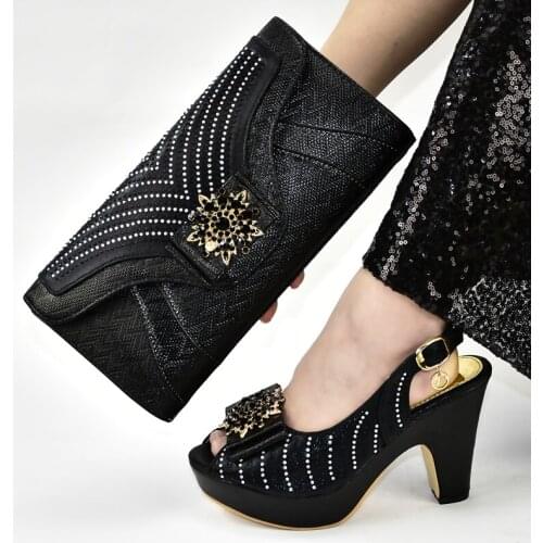 Italian shoes with matching bags women shoes and bag set in italy 10.5CM high heels shoes nigerian shoes and matching bag 9310-5