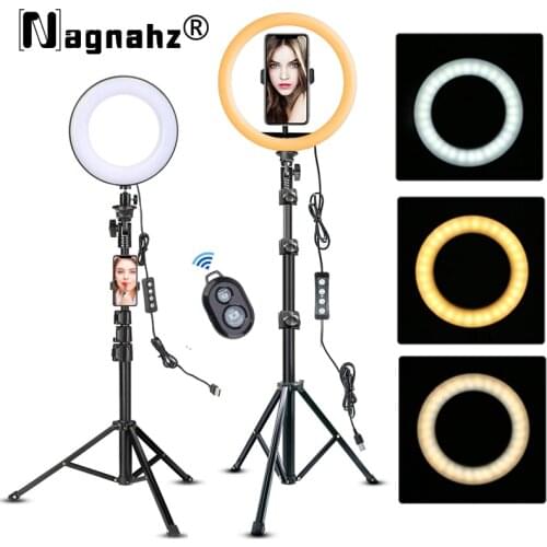 Ring Light with Tripod Stand LED Video Light Camera Photography Lamp for Xiaomi HUAWEI iPhone Round Lamp for TikTok Youtube Para