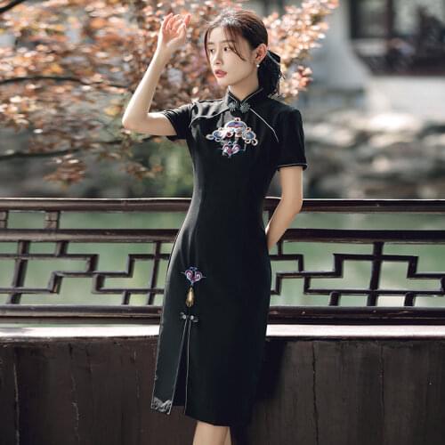 Summer improved cheongsam girls Chinese style dress