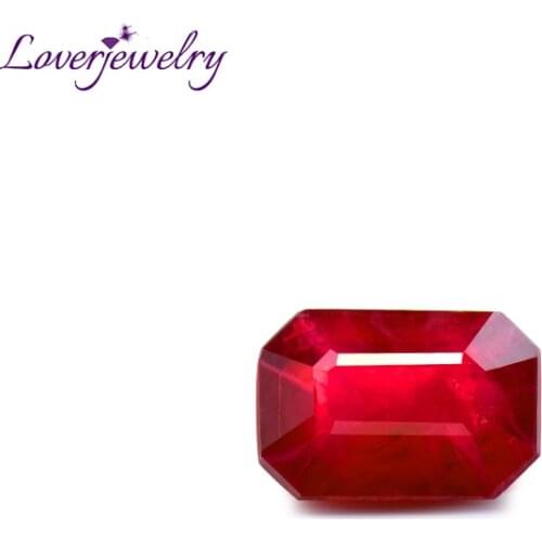 LOVERJEWELRY 1.1ct Ruby Stone Natural Myanmar Red Ruby AIGS Certificate Octagonal Cut Loose Gemstones For Jewelry Making DIY