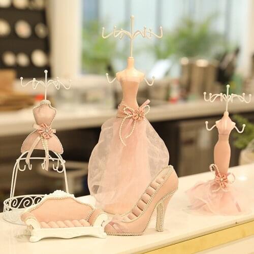5 pcs Mannequin Jewelry Display Holder Earrings Necklace Bracelet Jewelry Organizer Stand Display Rack Wedding Dress Princess St
