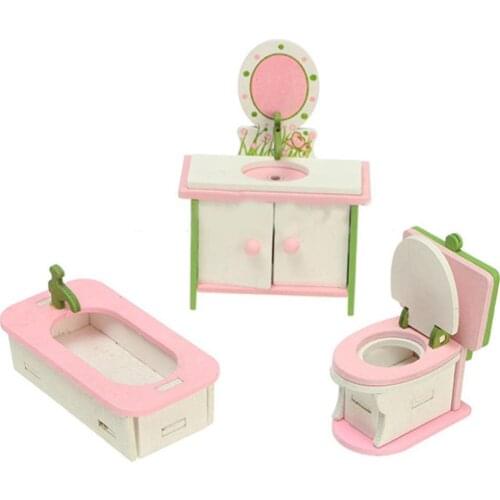 1:12 Dollhouse Miniature Furniture Wooden Creative Bathroom Bedroom Restaurant Toys For Kids Figure Doll House Decoration Doll