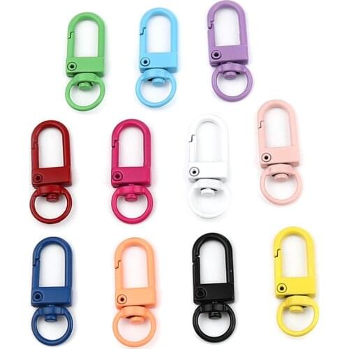 Multicolor Iron Alloy Key Chain U Shaped Hooks Key Ring Lobster Clasp For Women DIY Keyrings Metal Jewelry Findings Gifts,10PCs