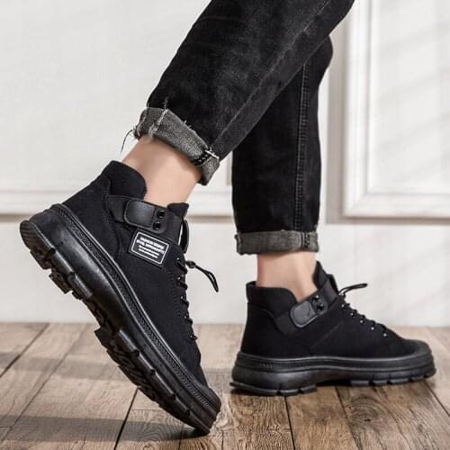 Mens Dress Boots Spring Casual Shoes Men Fashion Sneaker Man Shoe Leather Leisure Black Sneakers Zapatos Casuales Canvas