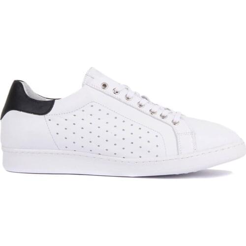 Sail-Lakers Genuine Leather White Staples Male Sneaker