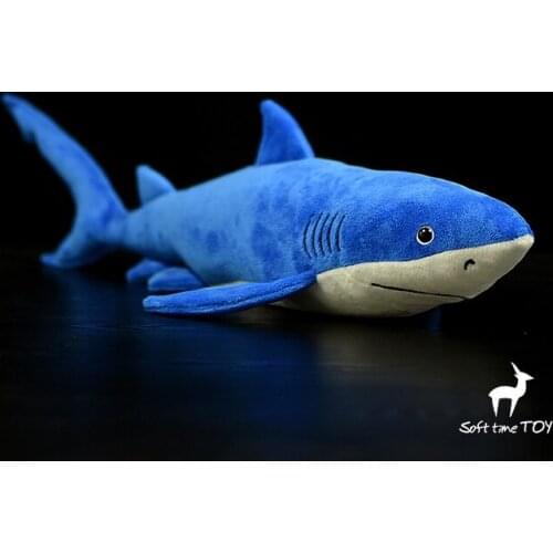 Soft stuffed toy cute Marine real life blue shark plush doll model toys children holiday gifts