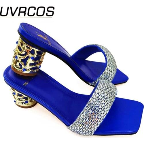 New style Italian party shoes decorated with big rhinestone womens shoes sexy ladies open toe shoes design