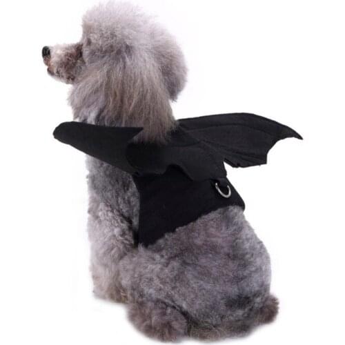 Halloween Pet Black Bat Clothes Polyester Puppy Halloween Cosplay Bat Coat Funny Home Pets Festival Dress Up Costumes