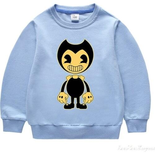 Bendy Printed Hooded Hoodie Fashion Casual Kids Toddler Cotton Sportswear Sweatshirt Tops Pullover Christmas Gift