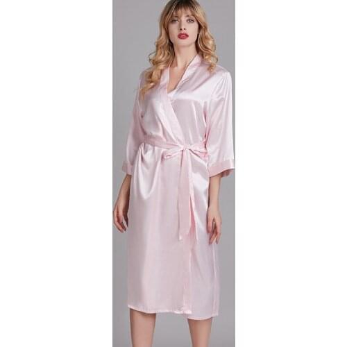 Silk Bathrobe Spring Summer Wedding Gown Thin Dress BrideS Gown Bridesmaids' Home Dress Oversize Sleepwear Casual Home Clothing