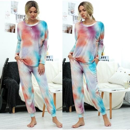 Tie dye Tracksuit Women Two Piece Set Autumn Clothes Sweatshirt Top and Pants Suit Casual Womens Sets Loose Lounge Wear Outfits