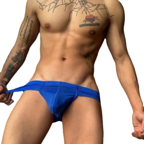 Mens Underpants Ultra-thin Ice Silk Underwear Sexy Briefs low Rise Breathable Shorts cueca Comfortable Panties Undies