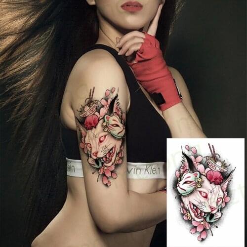 Waterproof Temporary Tattoo Stickers Devil Eyes Cat Fox Mermaid Lotus FakeTatto Flash Tatoo Arm Leg Body Art for Woman Man