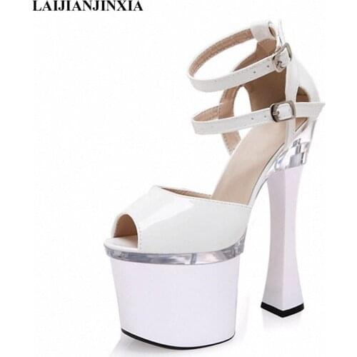 New Sexy Womens 18cm Ultra High Heels Pole Dance Shoes Wedding Party Platform Sandals Dancing Shoes