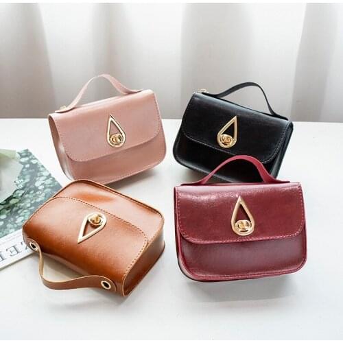 Winter Retro Oil Wax Skin Water Drop Lock Chain Small Square Bag Handbag and Handbag Luxury Designer Handbag Women 's Bag Flap