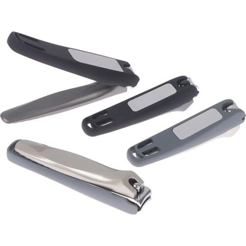 1pc Black Stainless Steel Nail Clippers Anti-Splash Professional Nail Trimmer