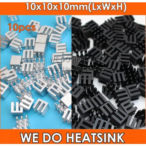 WE DO HEATSINK 10pcs 10x10x10mm Aluminum Heat sink IC Memory Chip Heatsink Cooling Cooler