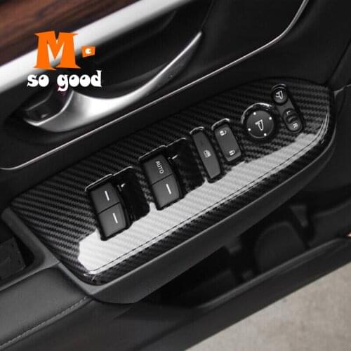 2017 18 19 2020 for Honda CR-V CRV Car Door Armrest Window Lift Button Glass Switch Cover Trim ABS Carbon Fibre Accessories 4pcs