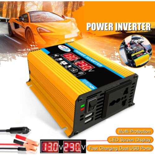 6000W Digital Car Inverter 12V To 220V Modified Sine Wave Inverter Voltage Converter + Lcd Display