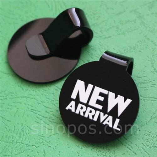 Clip On Acrylic New Arrival Sign handbag boots advertising label price tag holder plastic display hook shoes pop clips printed