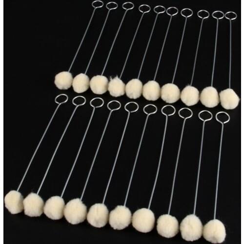 20pcs Leather Tool Accessories Wool Daubers Assisted Dyeing Wools Ball Brush Metal Handle DIY