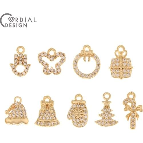 Cordial Design 30Pcs Earrings Accessories/DIY Pendant/Hand Made/Genuine Gold Plating/CZ Charms/Jewelry Findings & Components