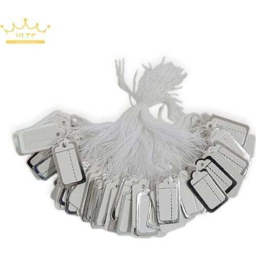 Free Shipping 500pcs Jewelry String Cord Price Tags Custom Printing Blank Label Gold Silver Display Accessories Jewellery Store