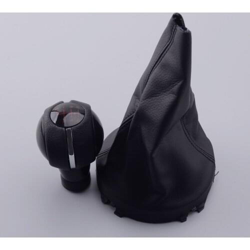Black & Red font 6 Speed Manual Gear Shift Knob with Gaiter Boot Fit for Mini Cooper F55 F56 F54 F60 F57