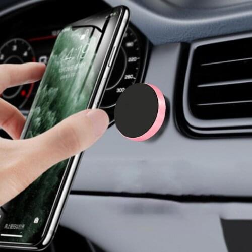 Phone Mount Round Magnetic Aluminium Alloy Adjustable Adhesive Mobile Phone Holder Stands for Car